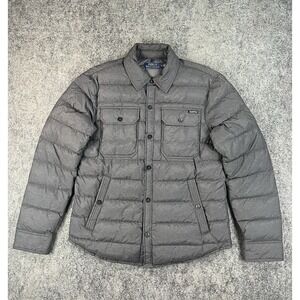 Polo Ralph Lauren Quilted Down Jacket Mens Medium Gray Puffer Button Up